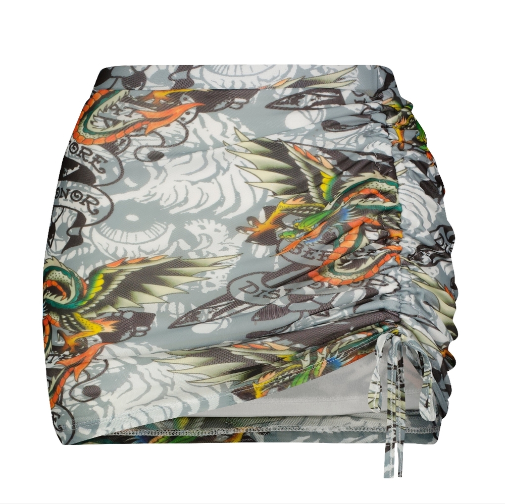 NWT ED HARDY Dragon Wings Mesh Skirt